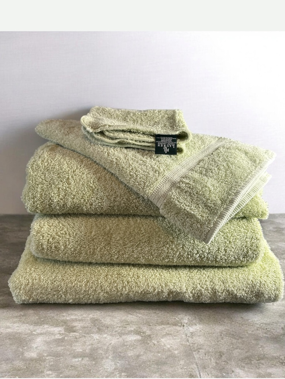 Lauren Ralph Lauren 100% cotton bath towels 5 pc set sprout green NWOT